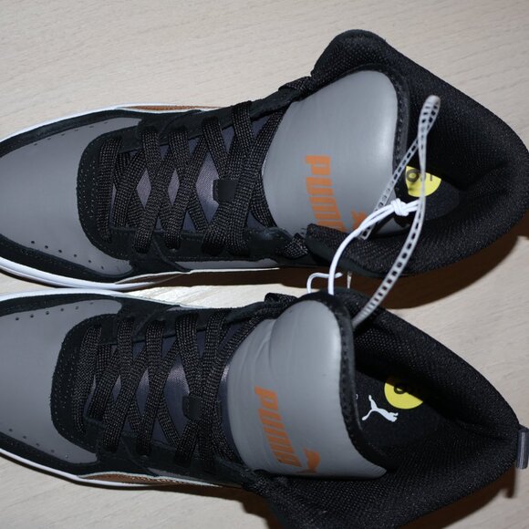 NWT Puma Rebound Joy Sneakers High Top Black Grey & Tan Men’s Size 9 - Picture 7 of 8